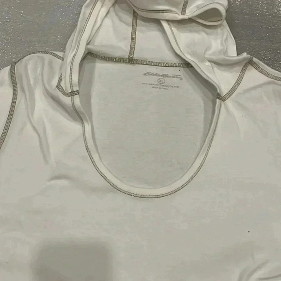 ❤️2/$30❤️[XL]Eddie Bauer Cream LS Scoop Neck  Hoodie-NWOT - Picture 3 of 4